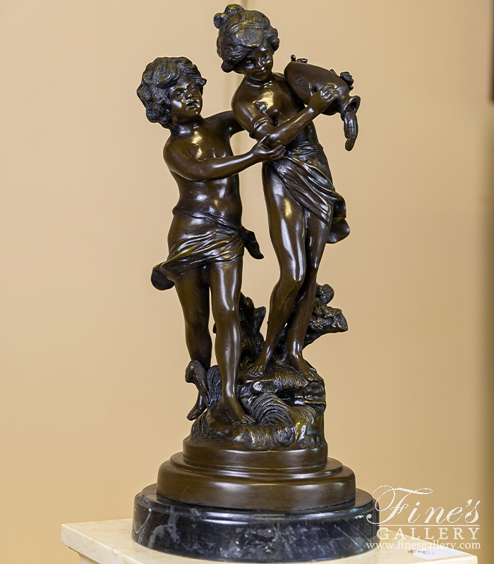 Bronze Statues  - Bronze Boy And Girl Sclupture - BS-1520